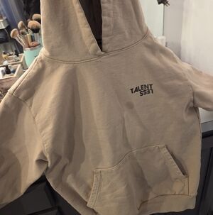 TALENTLESS Neutral Beige Pullover Hoodie